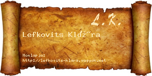 Lefkovits Klára névjegykártya