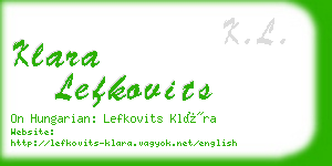 klara lefkovits business card